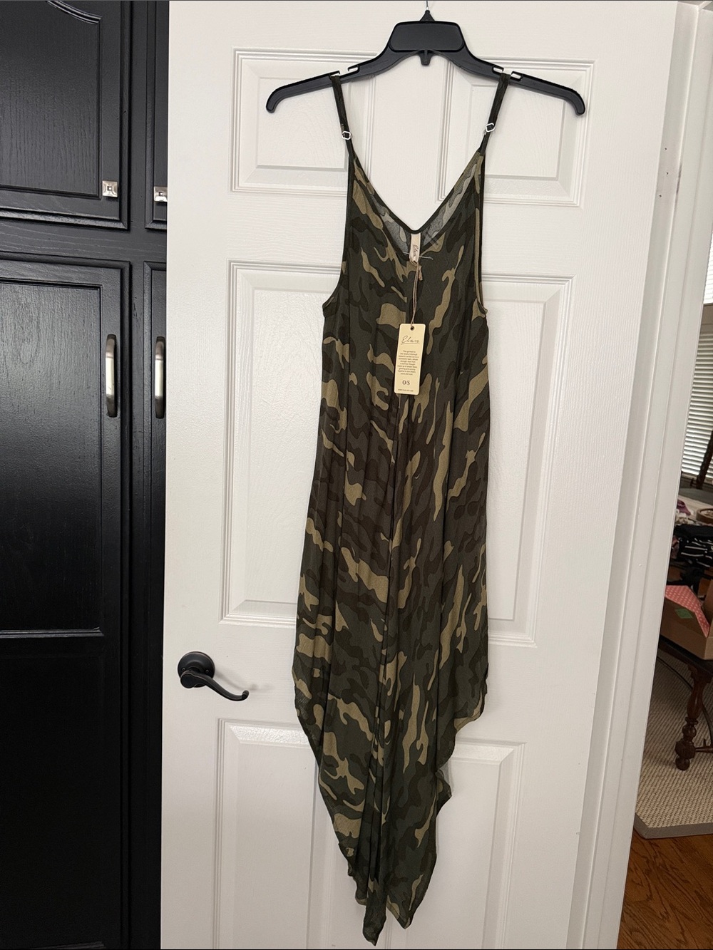Elan Green and Khaki Camo Slip Dress or baithing suit coverup